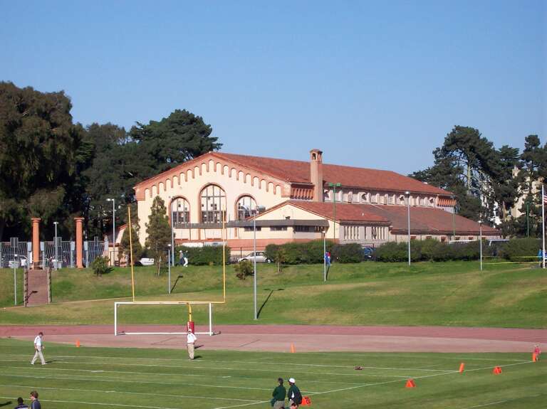 Kezar Pavilion as seen from Kezar Stadium.