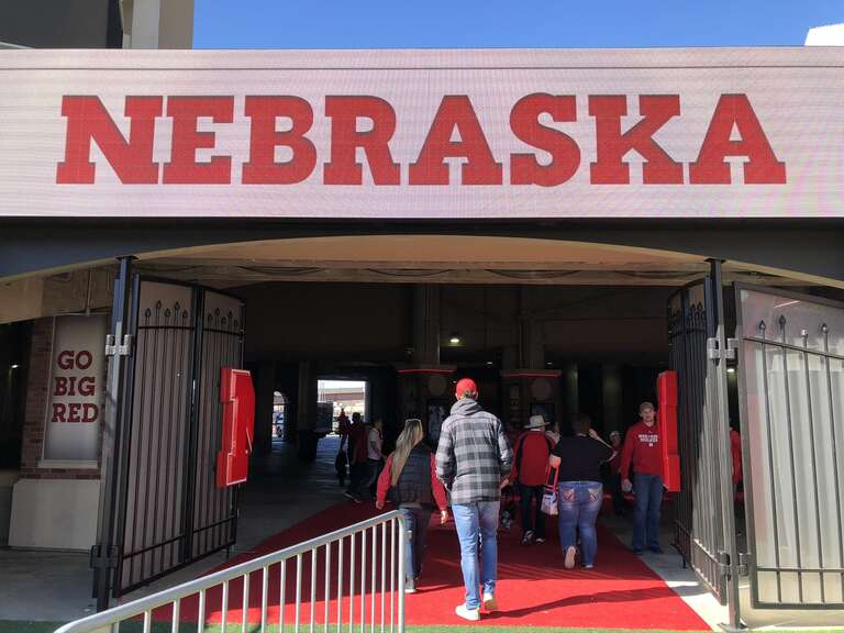 The new, electronic entrance for Nebraska football.