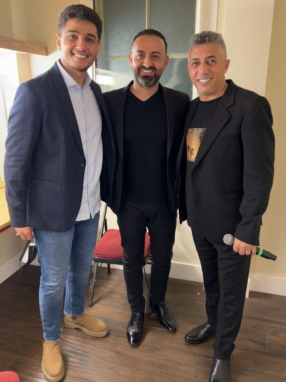 Maestro Yacoub AlAtrash with Mohammad Assaf and Umar AlAbdalat in the USA 2021