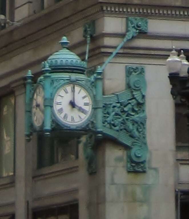 The Marshall Field Company Store in Chicago (1914). Potter Palmer founded the dry goods store later known as Marshall Field's in 1852. Palmer invited Marshall Field and Levi Leiter to join as partners in 1865 so that he could focus his interests