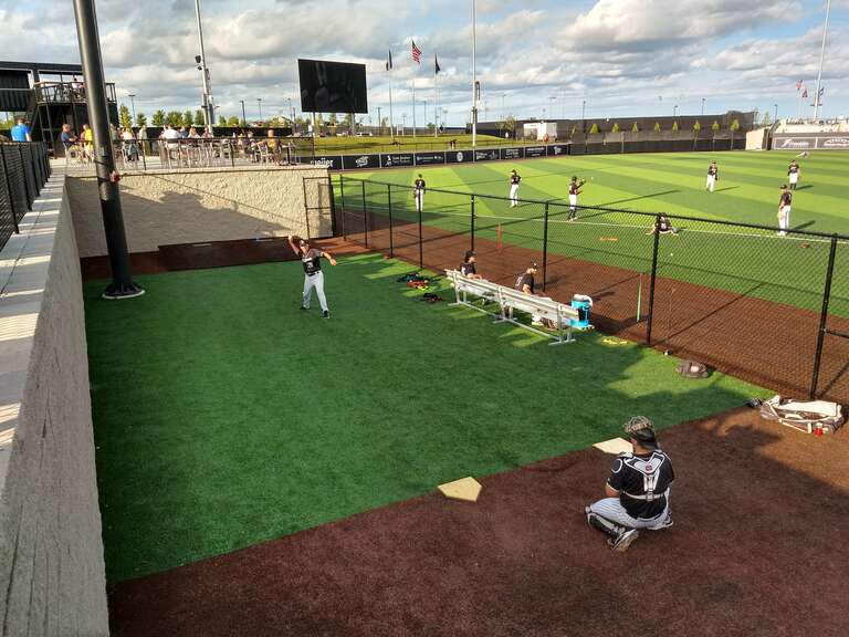 Milwaukee Milkmen personnel in the bullpen in August 2019