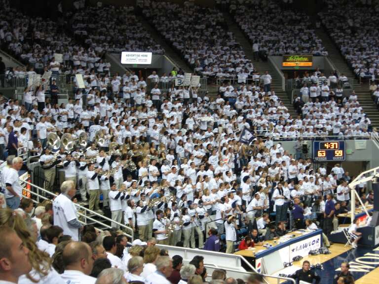 Nevada student section.  Two common themes in the chants and signs (1) they hate Reggie Theus, the NMSU coach, and (2) they had fun harassing Nelson on NMSU, who assaulted a pizza guy earlier in the year.