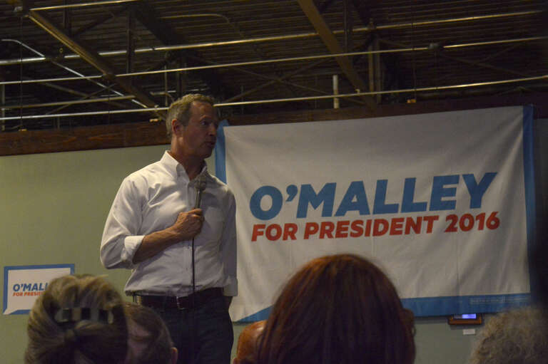 Former Maryland Gov. Martin O'Malley, 2016 Democratic presidential candidate, speaks at a campaign rally at Torrent Brewing Company in Ames, Iowa on Wednesday, Jan. 27, 2016.

Mandatory credit to alex Hanson if used elsewhere.