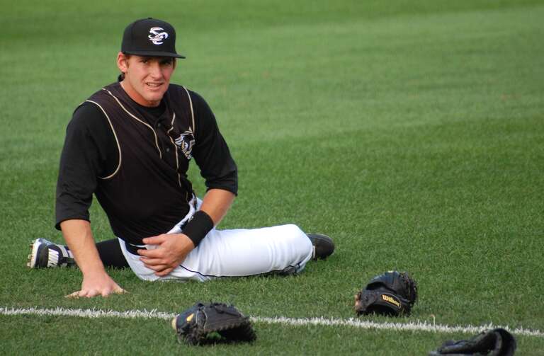 An unidentified Omaha Storm Chasers player in August 2011