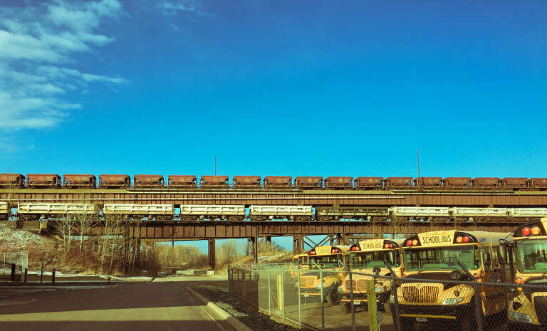 Ore Cars and School Buses, Duluth