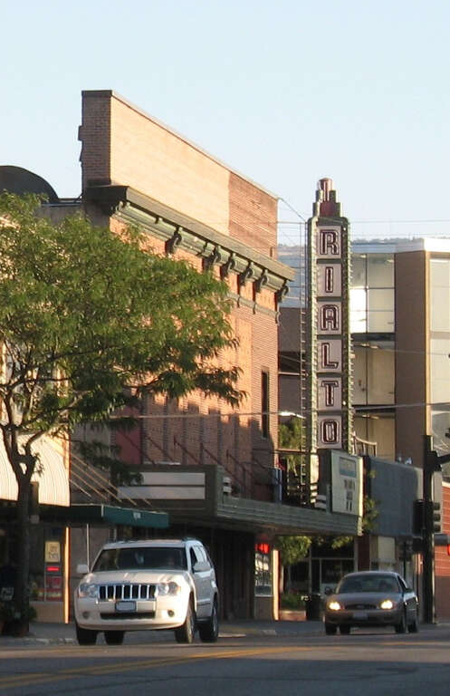 The Rialto Theater in Casper, Wyoming, on the northeast corner of Second and Center Streets in the original township. The structure, built in 1921 as the New Lyric Theater, is listed on the National Register of Historic Places.