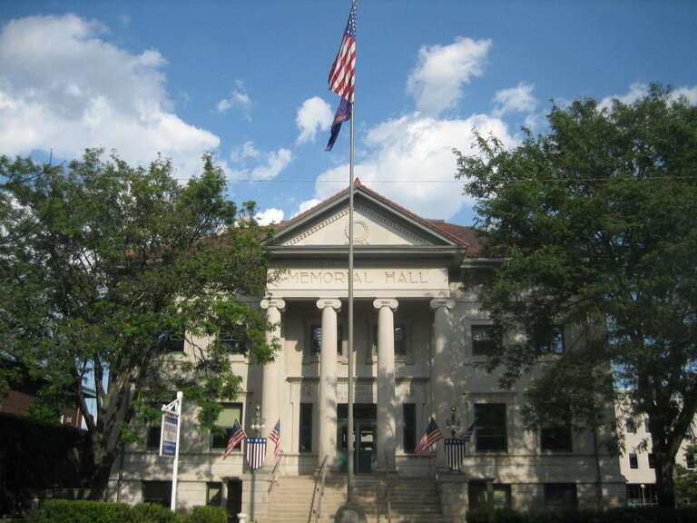 Soldiers and Sailors Memorial Hall (Memorial Hall), Rockford, Illinois, USA. U.S. National Register of Historic Places.