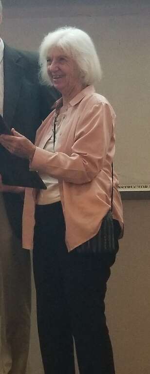 Rowena Matthews during the Rowena Matthews lectureship in Biological Chemistry at the University of Michigan, Ann Arbor