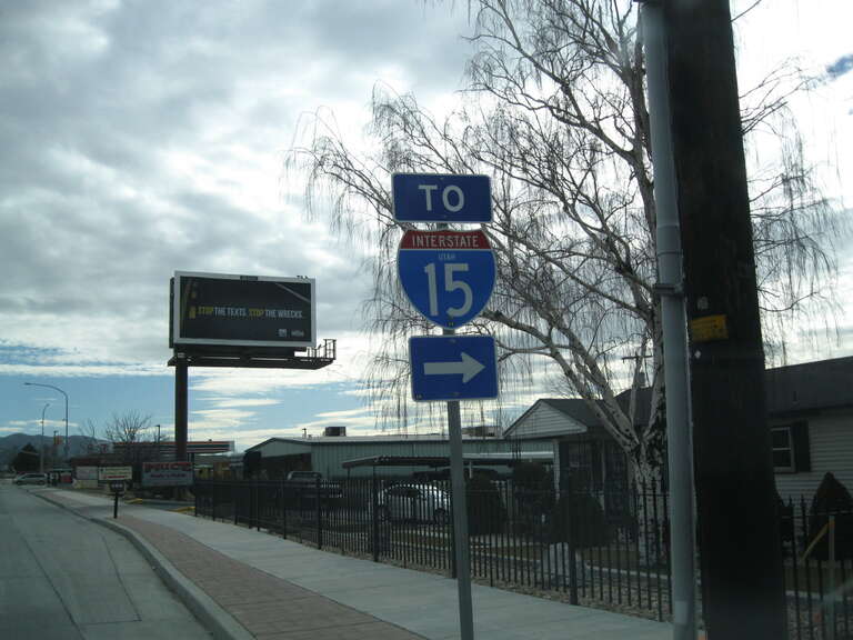 State-named &quot;TO I-15&quot; Shield in Sandy