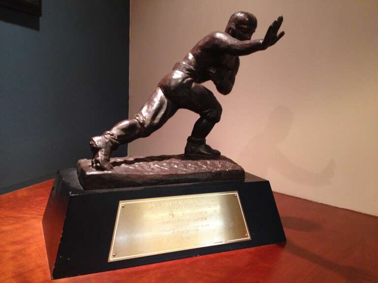 Heisman Trophy, awarded in 1966 to University of Florida quarterback Steve Spurrier.