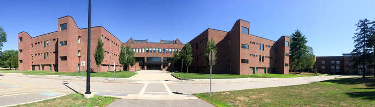 Panoramic view of Taunton High School. Taunton, Massachusetts