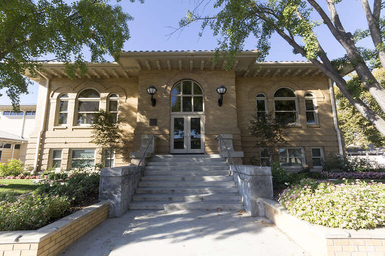 The Turlock Carnegie Library — in Turlock, Stanislaus County, California.