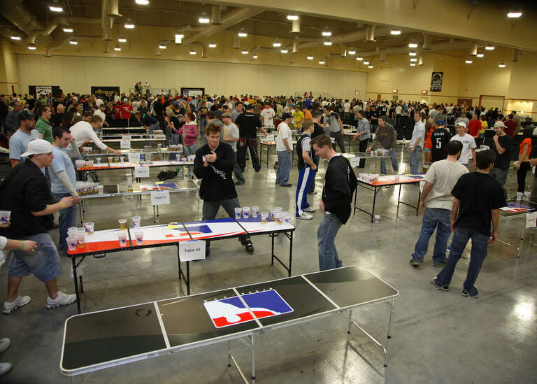 Players compete in Day 2 Preliminary rounds at The World Series of Beer Pong III, Jan 1-5, 2008, South Point Casino, Las Vegas, NV.