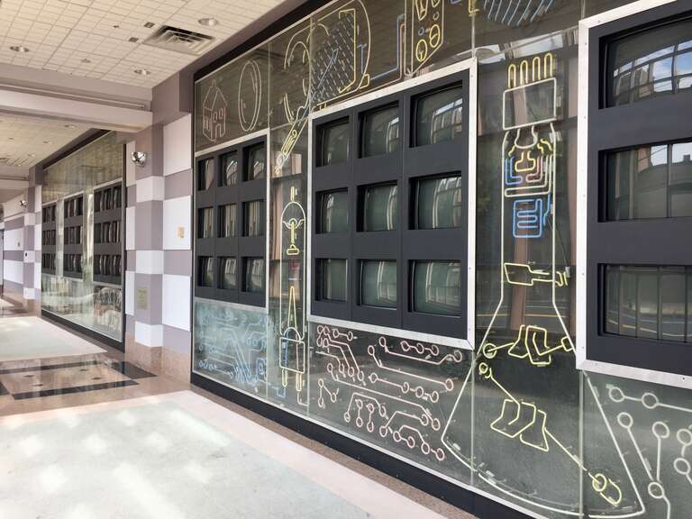 Nam June Paik's 1993 NJN Building (Trenton, NJ) installtion.