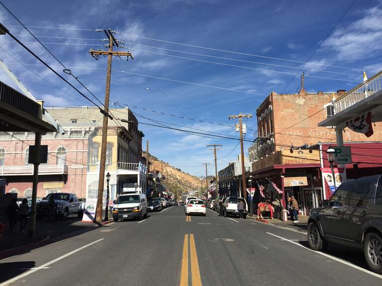 View north along C Street (Nevada State Route 341) near Union Street in Virginia City, Nevada
