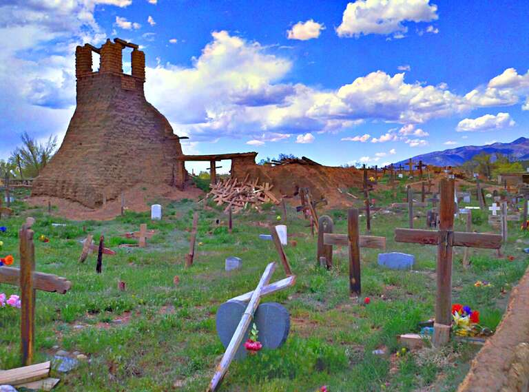 Ancient cemetery in Taos Pueblo