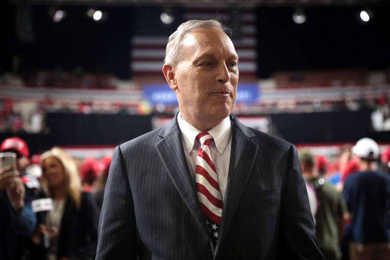 U.S. Congressman Andy Biggs speaking with supporters at a &quot;Keep America Great&quot; rally for President of the United States Donald Trump at Arizona Veterans Memorial Coliseum in Phoenix, Arizona.

Please attribute to Gage Skidmore if used elsewhere.