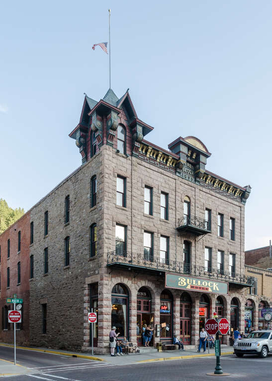 A north view of the Bullock Hotel building in Deadwood, South Dakota