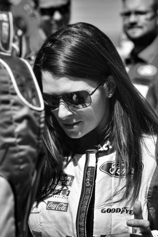 Danica Patrick chatting with the crew before the Camping World 500.