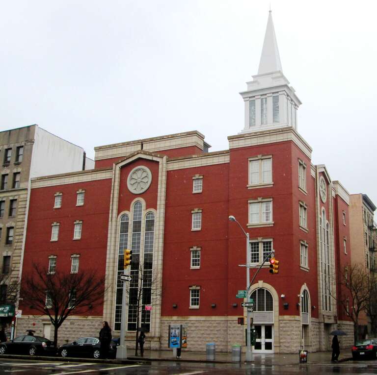A meetinghouse of The Church of Jesus Christ of Latter-Day Saints, for the Harlem First Ward. Located at 360-368 Lenox Avenue (Malcolm X Boulevard) on the corner of West 128th Street in the Harlem neighborhood of Manhattan, New York City. Was built