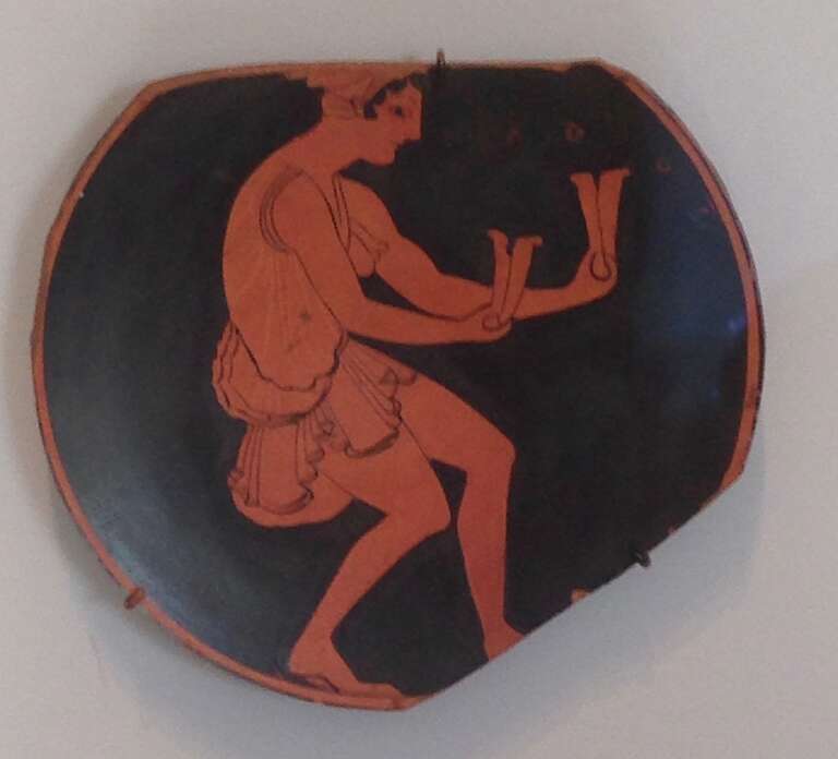 Fragment of a Kylix, Greek, 510-500 BCE, Terracotta, red-figure technique
