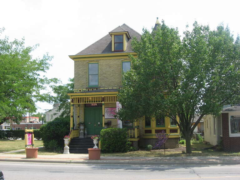 Front of the Dille-Probst House, located at 520 E. Colfax Avenue in South Bend, Indiana, United States.  Built in 1888, it is listed on the National Register of Historic Places.