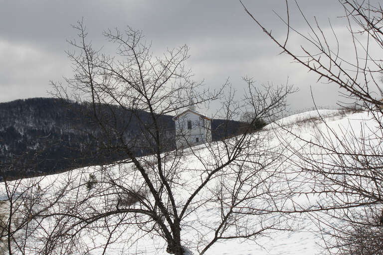 The Dog Chapel at the Stephen Huneck Gallery in St. Johnsbury, Vermont.