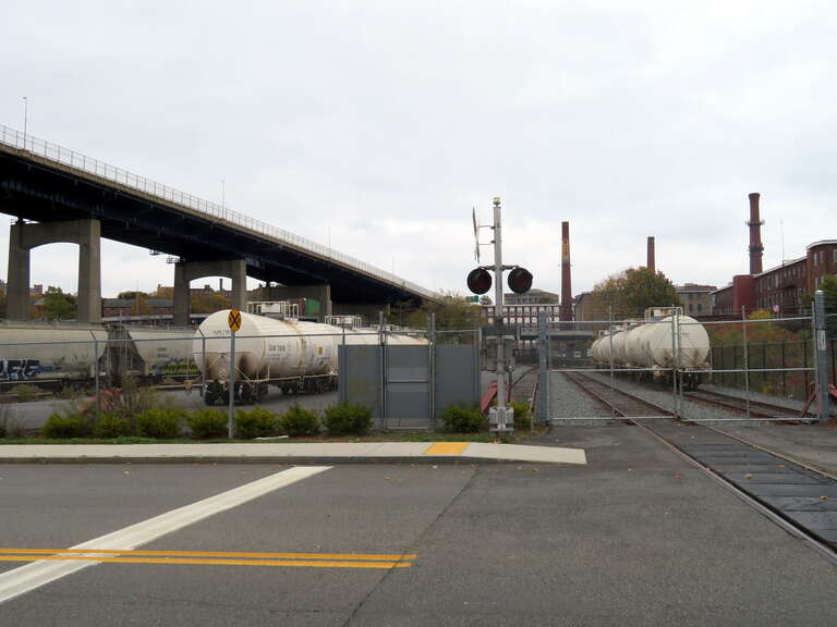 Rail yard in Fall River in October 2020