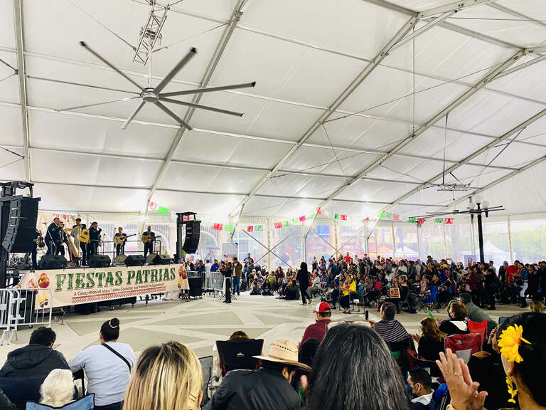 Fiestas Patrias celebration at Courthouse Square in Redwood City, California. The event take place from 4pm to 8pm on September 18, 2022.