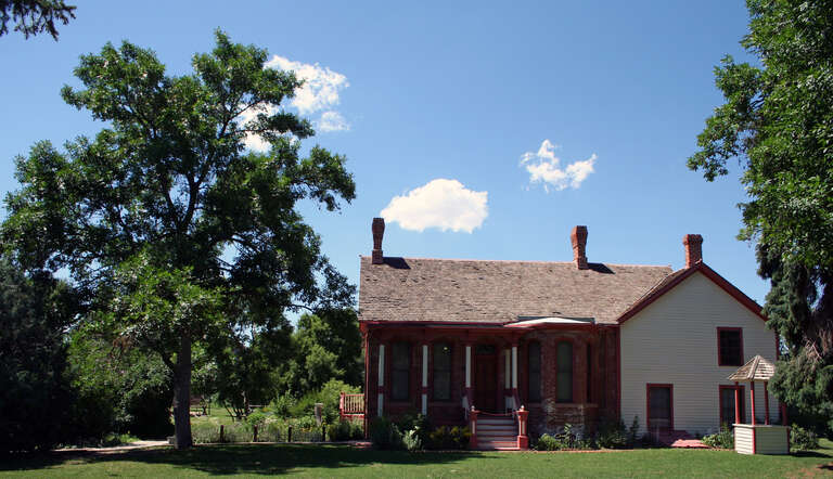 The Four-Mile House, located in the Four Mile Historic Park in Denver, Colorado