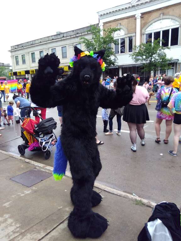 Furry at the Iowa City pride parade 2019
