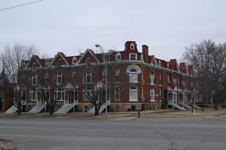 Hicks Block in Topeka, Kansas. Listed on the National Register of Historic Places.