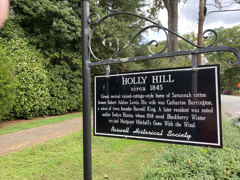 Holl Hill, Roswell, Georgia USA historical Marker