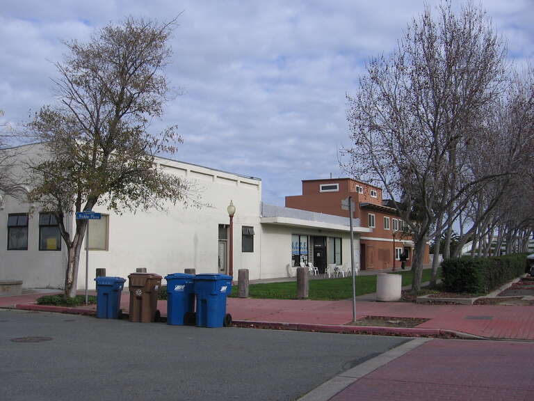 Alano Club in Antioch, California.  This row of buildings sits adjacent to the former AT&amp;amp;SF tracks along the river in Antioch.  They lie to the east of I Street from the Amtrak station (The Amtrak station is to the west of I Street).