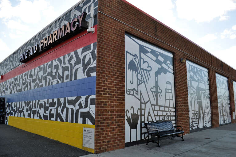 Instruction Sight Mural by Isaac Tin Wei Lin at 10 Snyder Ave., Philadelphia PA - Mural Arts Philadelphia 2014