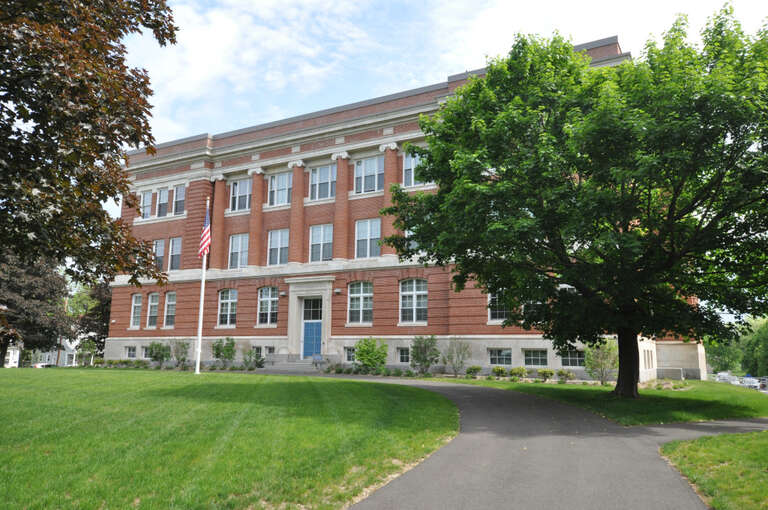 The former (1904) Leominster High School, Leominster, Massachusetts.