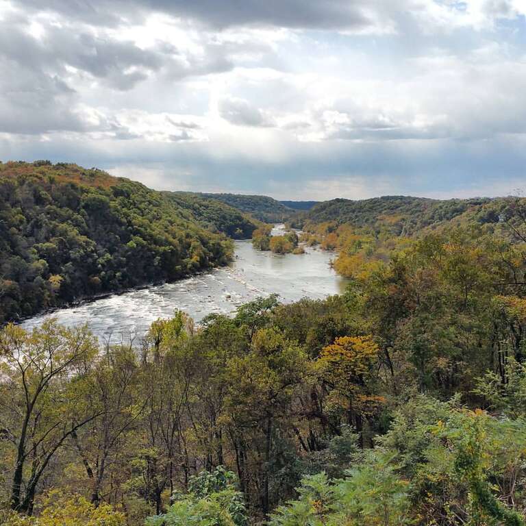 Close your eyes, and take a deep breath: today, we're sending you some virtual crisp mountain air! Looking up the Shenandoah River today, we see a good bit more fall color. (NPS Photo/Hammer) ~mh