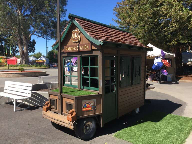 Obtainium Works in Vallejo made this golf cart into a mobile ranger station for the U.S. Forest Service and was featured at the Obtainium Cup Rally on Mare Island Aug. 21, 2017.
