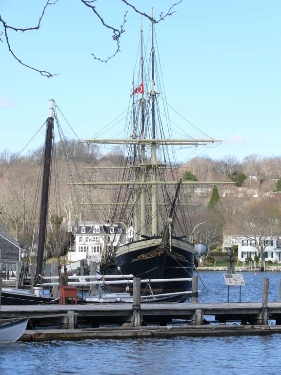 Square rigged ship Joseph Conrad built in 1882 in Mystic Seaport, Mystic, CT.