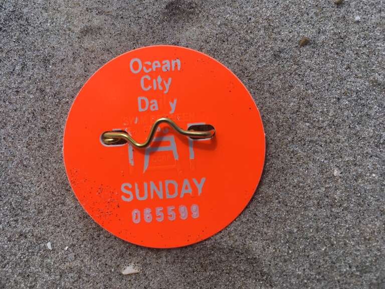 Beach tag used for admittance to the beach in Ocean City, New Jersey