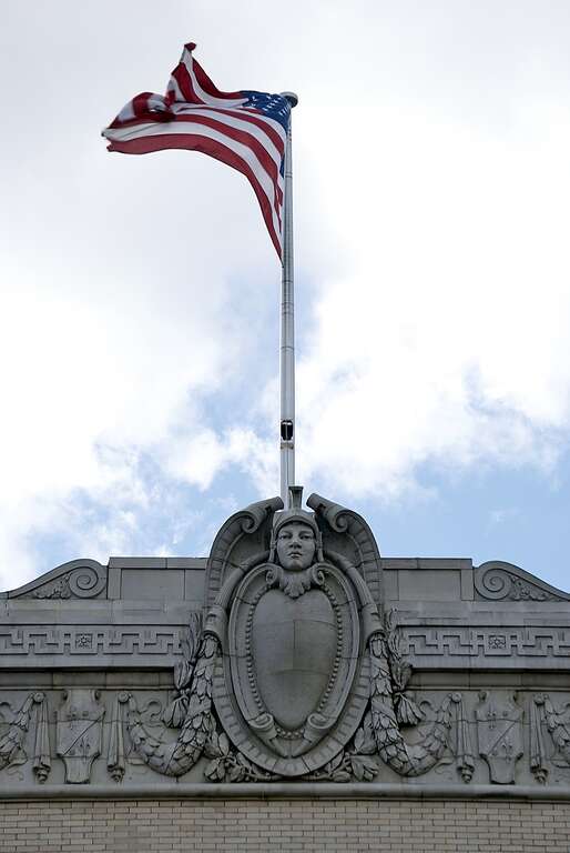 Flag pole detail, Orchestra Hall, Detroit