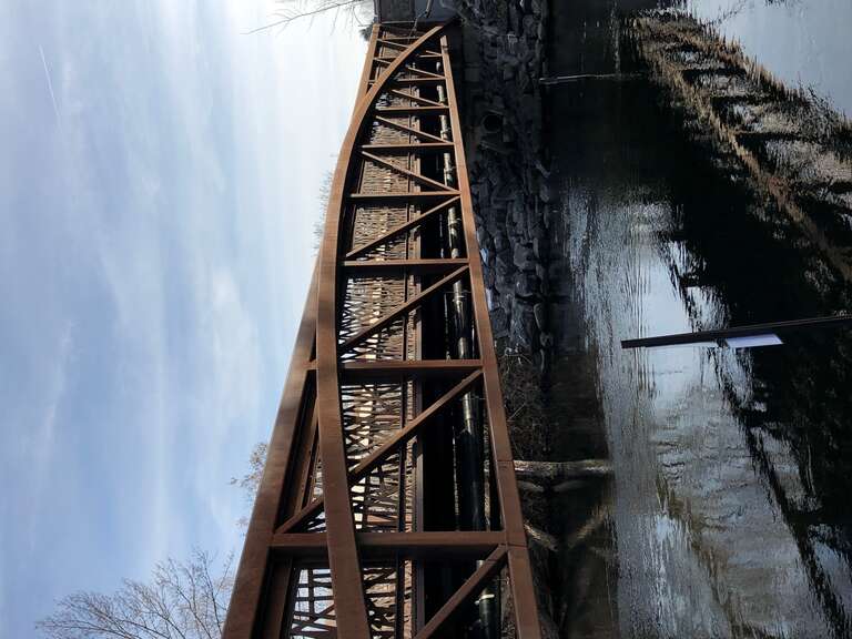 Pine Street Pedestrian Bridge crossing the Boardman River in Traverse City, Michigan