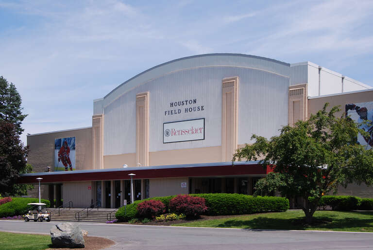 Houston Field House on the campus of Rensselaer Polytechnic Institute in Troy, New York, United States