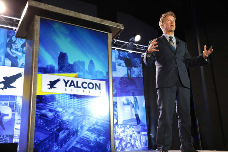 U.S. Senator Rand Paul speaking with attendees at the 2019 Young Americans for Liberty Convention at the Best Western Premier Detroit Southfield Hotel in Detroit, Michigan.

Please attribute to Gage Skidmore if used elsewhere.