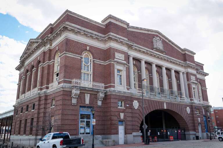 A view of the 1914 Recreation Pier building in Baltimore's Fells Point neighborhood