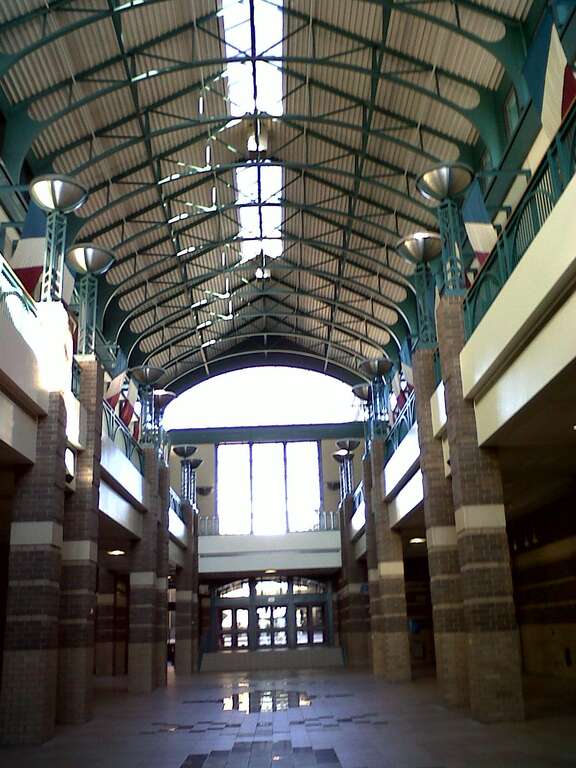 The RiverCenter is the convention center located in downtown Davenport, Iowa.  This view shows the interior of the south building's atrium.