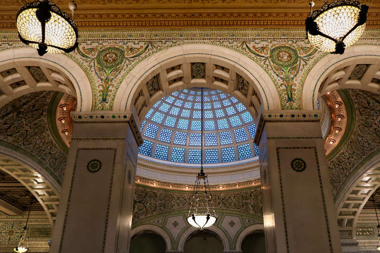 This is a photo of the Chicago Cultural Center's Tiffany Dome