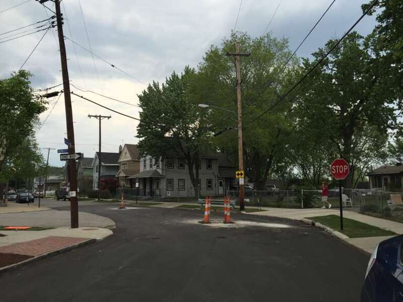 View north along West 11th Street from in front of A Christmas Story House in Cleveland, Ohio