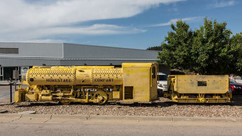 Compressed air driven locomotive at the former Homestake Mine in the town of Lead, South Dakota.   
You couldn't use a steam engine in the largest and deepest gold mine in North America, so Homestake Air Locomotive Number 1A driven by 1000 psi