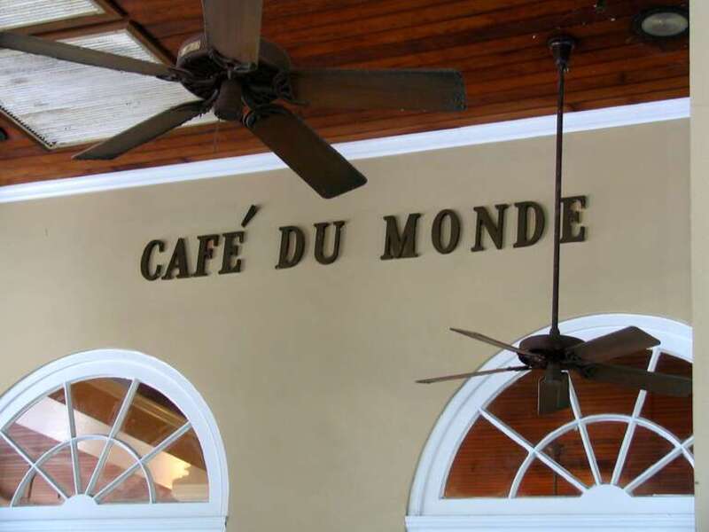 Signage on Café du Monde, French Quarter in New Orleans, Louisiana